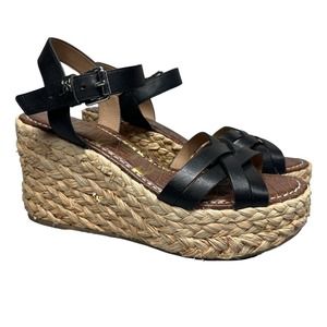 Sam Edelman Black Wedge Sandals